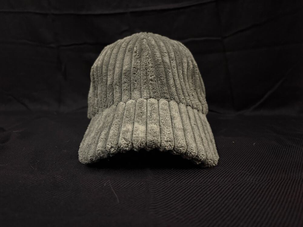 Corduroy Baseball Hat Green 100% Cotton Autumn Fall Time Minimalist Capsule